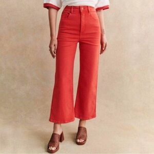 Women's Red High-Waisted Jeans